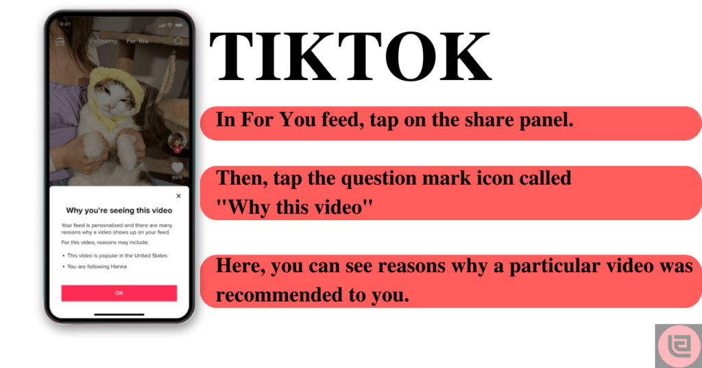TIKTOK New Feature, Why A Video Is Suggested For You