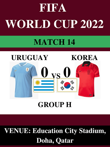 Uruguay Vs Korea, Match 14, FIFA World Cup 2022