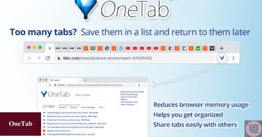 9 Chrome Extensions most useful - onetab